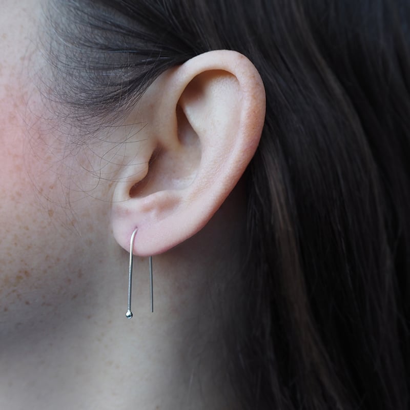 Image of Large Arc Earrings Silver