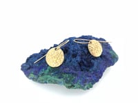 Image 1 of yellow gold dangle earrings . tudor rose medallion earrings by peacesofindigo
