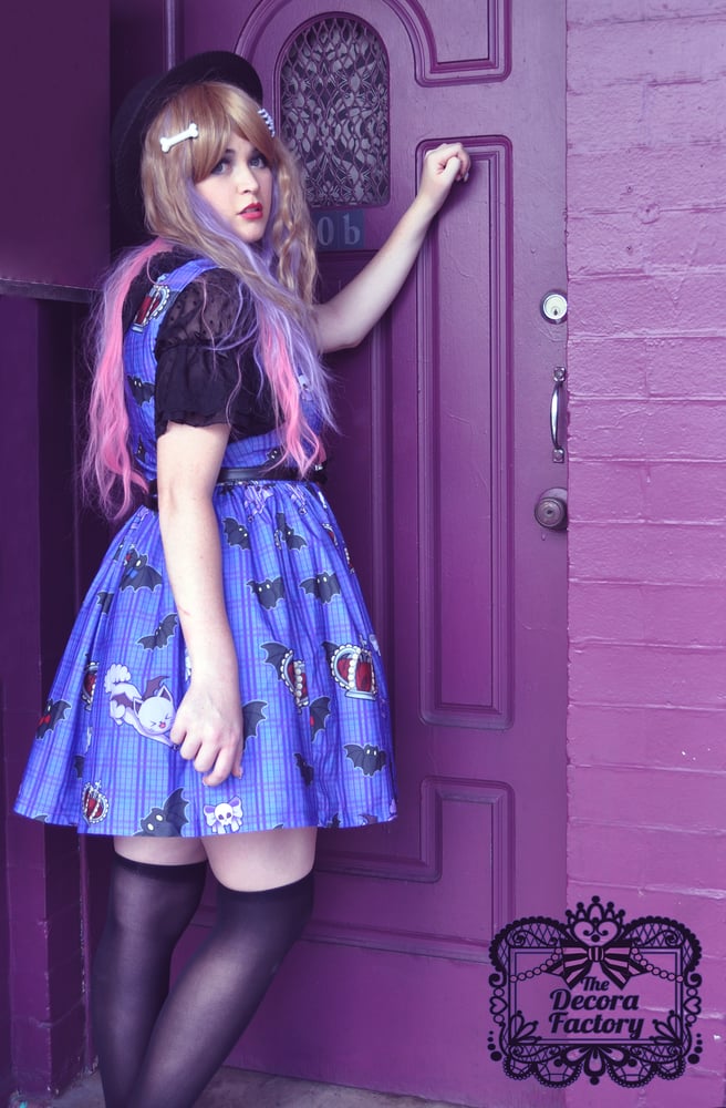 Image of Gothic Royale Kitty Bat Skater Dress