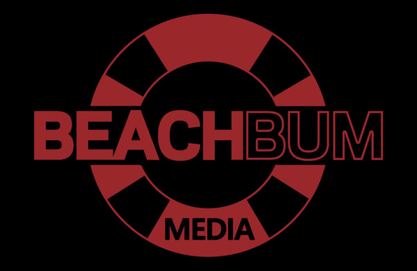 Image of Red Beach Bum Media Sticker