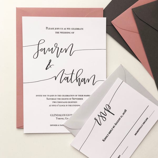 Image of Lauren Calligraphy Invitation Suite