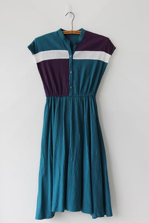 Image of SOLD Colourblock Round Collared Dress