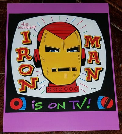 Image of IRON MAN IS ON TV! 8.5x11 PRINT