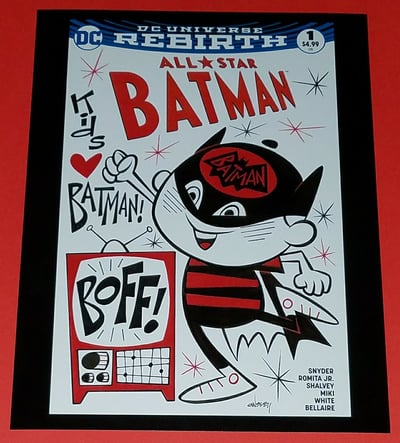 Image of KIDS LOVE BATMAN! BOFF! 8.5x11 ALL-STAR BATMAN SKETCHCOVER PRINT