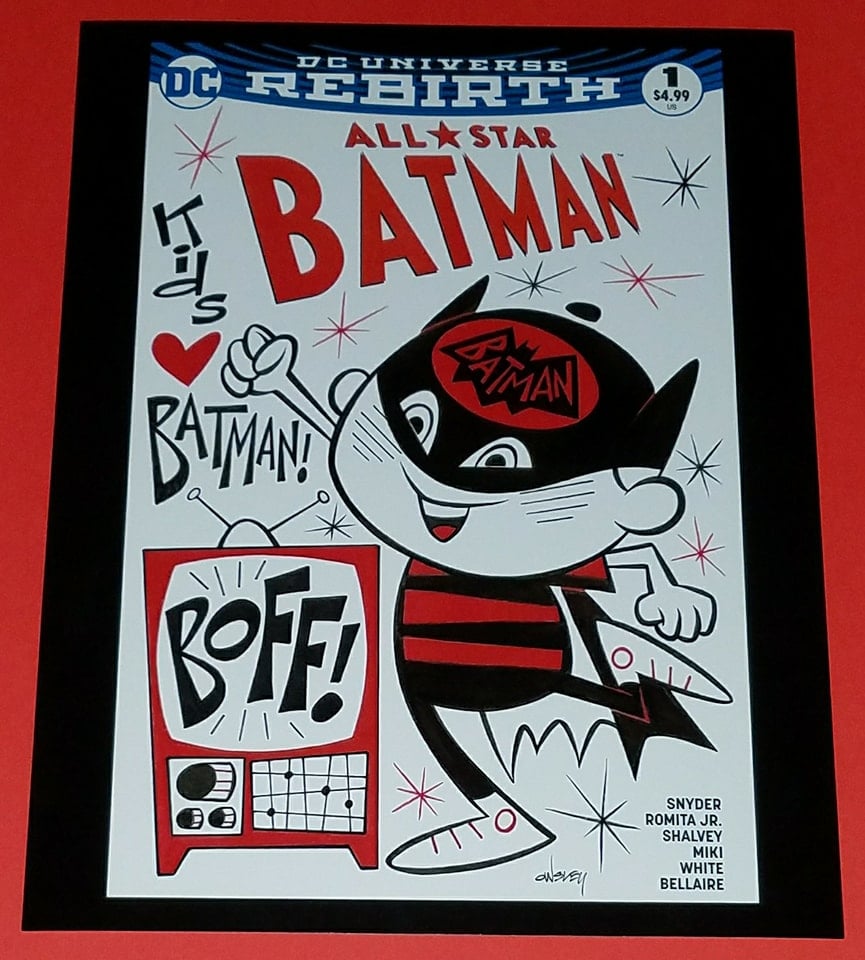 Image of KIDS LOVE BATMAN! BOFF! 8.5x11 ALL-STAR BATMAN SKETCHCOVER PRINT