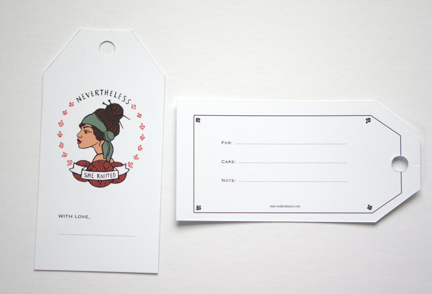 Image of Nevertheless She Knitted Gift tags