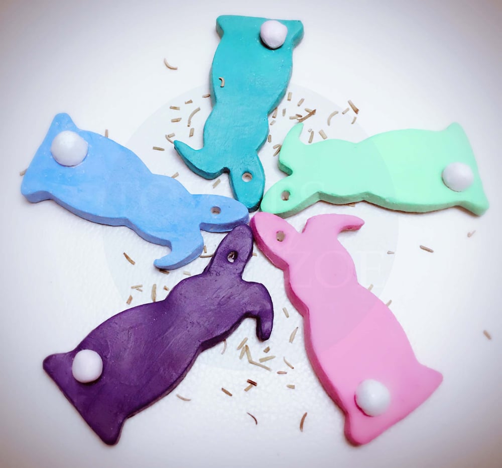 Image of Easter Bunny Clay Tags (set of 5)