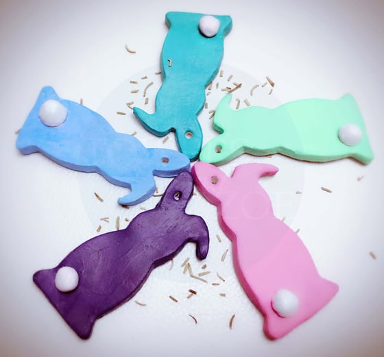 Image of Easter Bunny Clay Tags (set of 5)