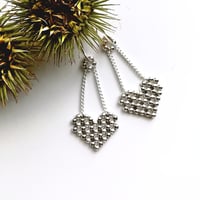 Image 1 of Boucles d'oreilles coeur argent