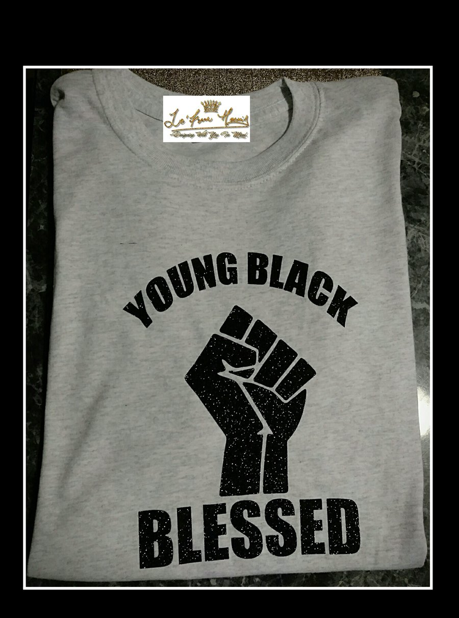 Image of Young, Black & Blessed Fist Unisex Cotton Tee