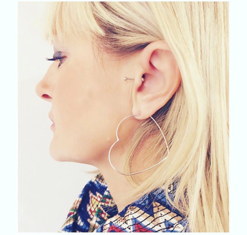 Image of 925 heart earrings