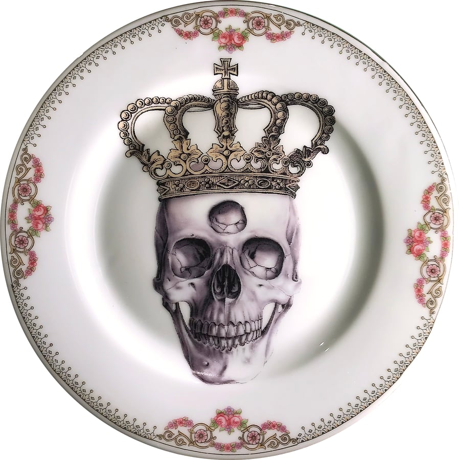 Image of Third Eye King - Vintage Bhoemian Porcelain Plate - #0584
