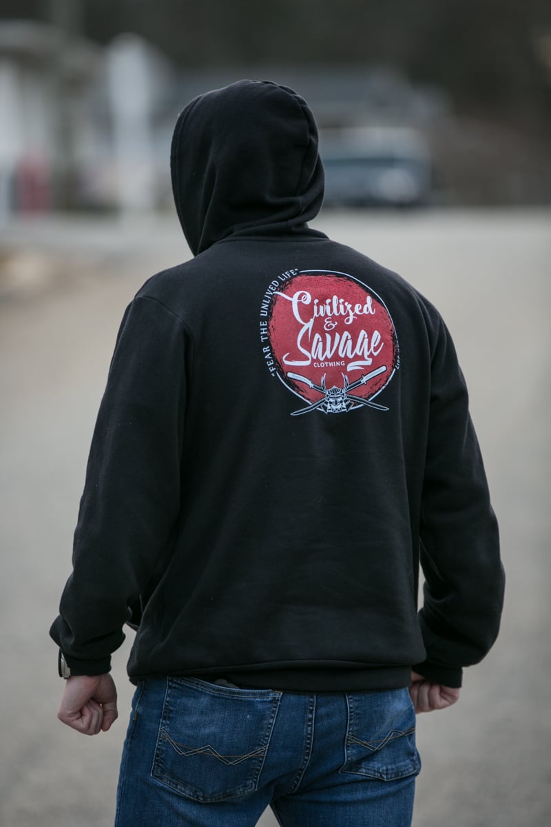 Image of Black Fleece Logo Hoodie