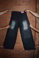 Wide Leg Flared Denim (black)
