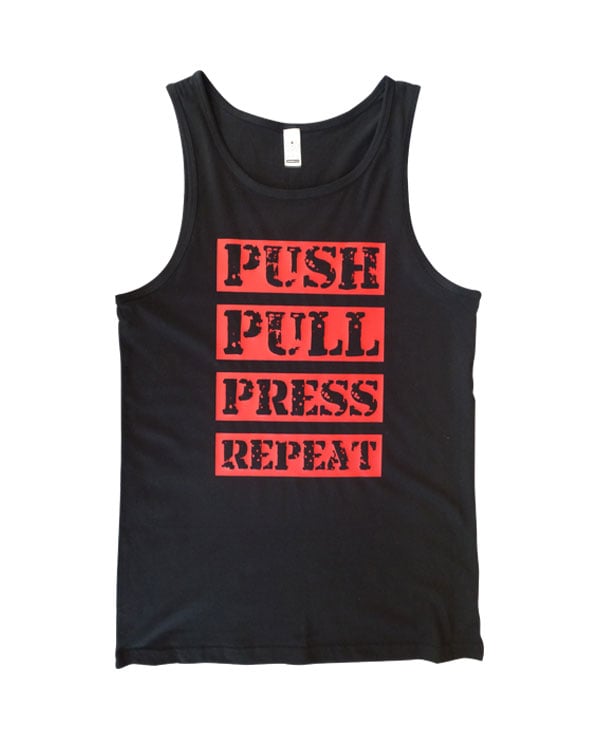 Image of Push pull press repeat men's singlet