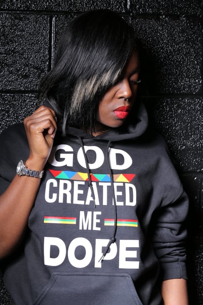 Image of God Created Me Dope Vintage Hoodie (unisex)