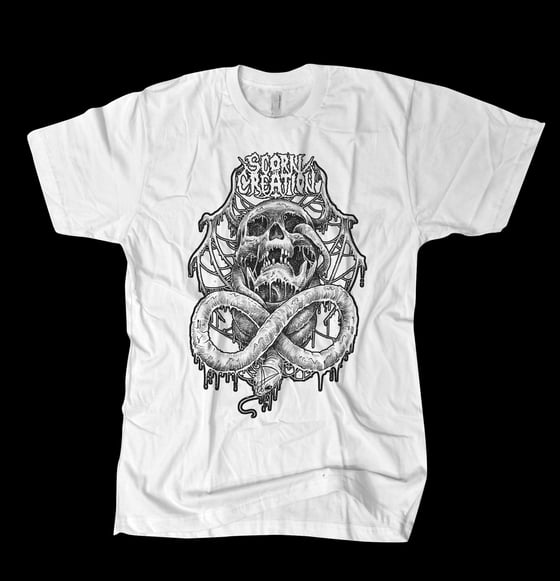Image of Scorn of Creation - Serpent Skull White Tee