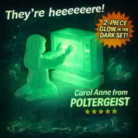 Image 1 of Poltergeist Carol Anne with TV They’re Here Glow In The Dark 2 Piece Set