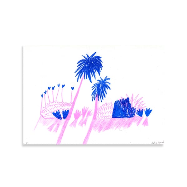 Image of Palm Tree Risograph Print