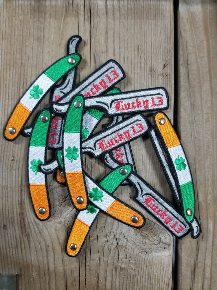 Image of V.9 Embroidered Straight Razor  " Lucky 13 "