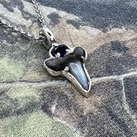 Image 3 of Shark Tooth + Amethyst Pendant