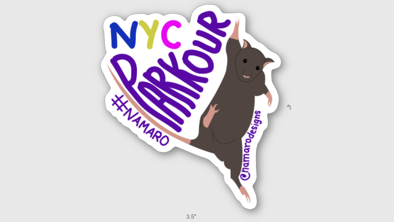 Image of NYC Parkour Rat sticker