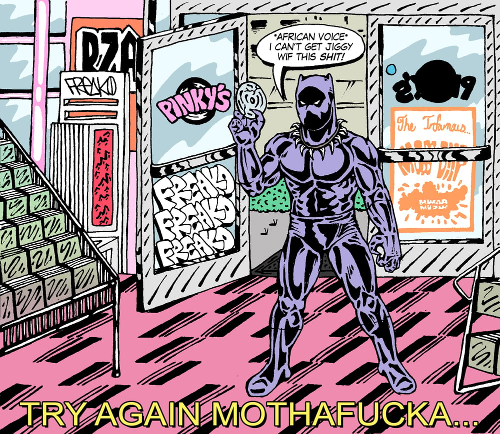 Image of "BLACK PANTHER AT PINKY'S" PRINT