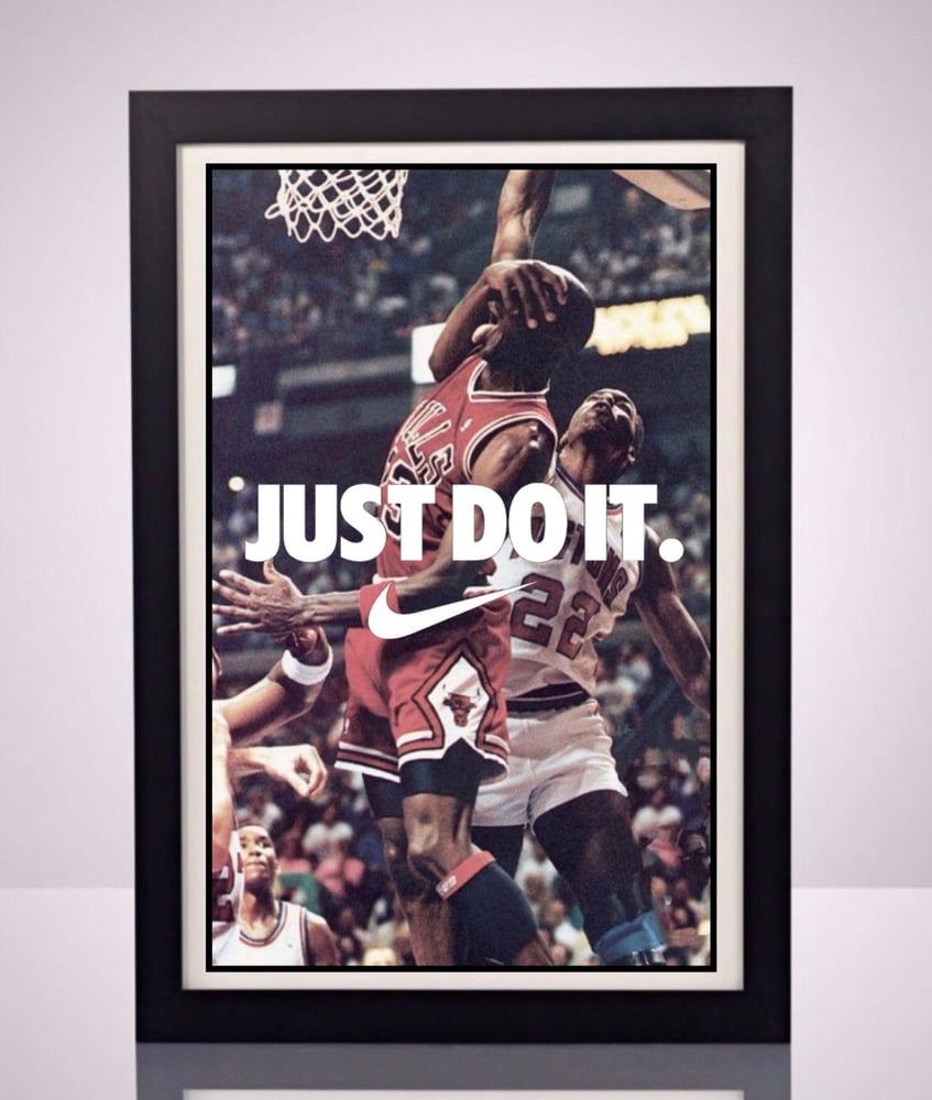 Nike Air Jordan Just Do It Print NBA Sports Memorabilia Wall Art Home Decor Chicago Bulls / The Legendary Label