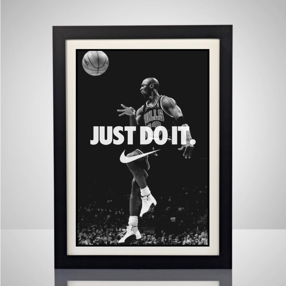 Image of Nike Michael Air Jordan Just Do It Poster NBA Sports Memorabilia Chicago Bulls Wall Art Home Decor