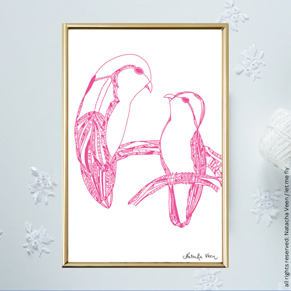 Image of Pink *Lovebirds*_A6