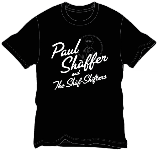 Image of Paul Shaffer and The Shaf-Shifters Mens Silver & Glitter T-Shirt