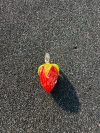 Image 1 of 3 leaf Red strawberry pendant 