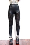 Black Burnout Velvet Leggings