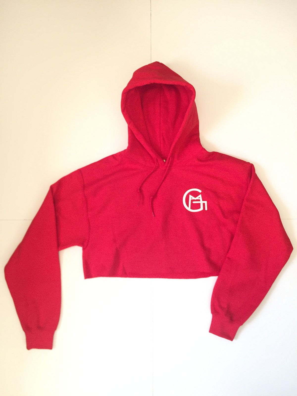 red crop top hoodie