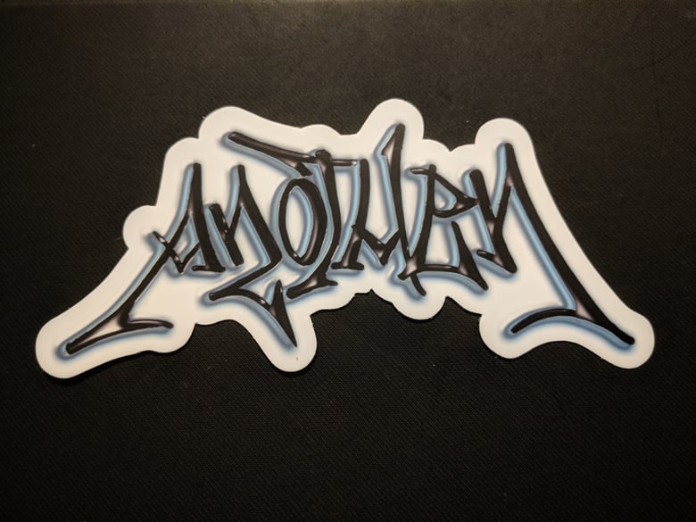 Image of Anothen Handstyle Sticker (Blue Shading / Size: 6.3” x 3")