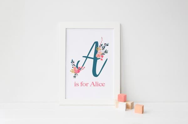 Image of Personalised Initial Print - Floral