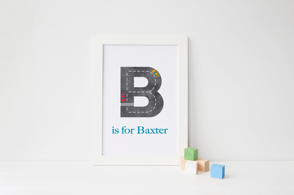 Image of Personalised Initial Print - Cars