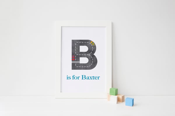 Image of Personalised Initial Print - Cars