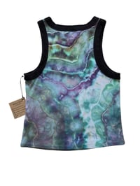 Image 3 of L Ladies Fitted Knit Contrast Tank in Mermaid Geode Ice Dye