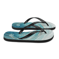 Image 3 of Marble Flip-Flops - turquoise