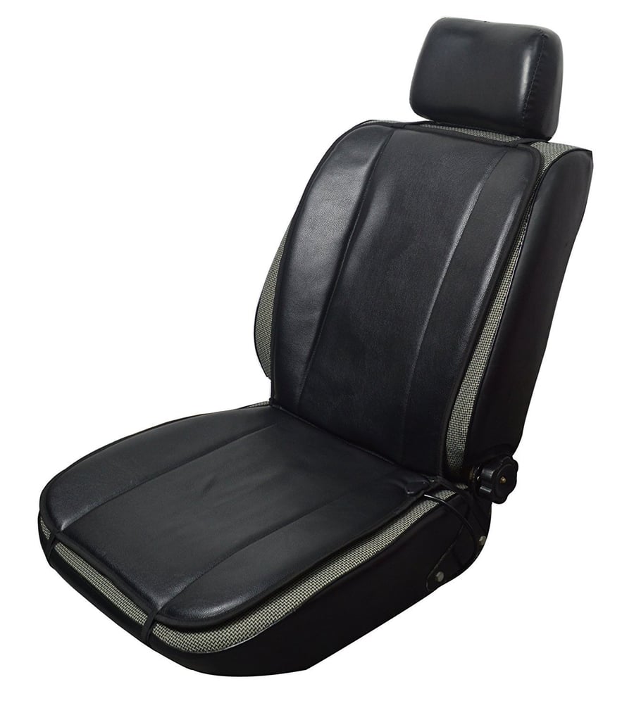 Image of 12V Dual Temperature Reversible Heated Seat Cushion, Black/Beige