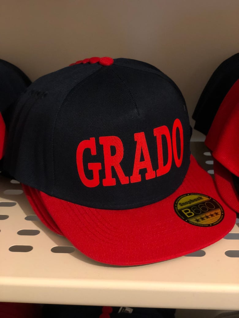 Image of GRADO Snapback Cap (Navy and Red)