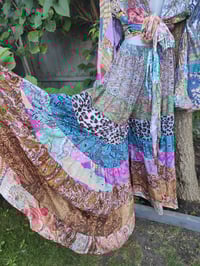 Image 1 of Patchwork trousers / Culottes peach tassle