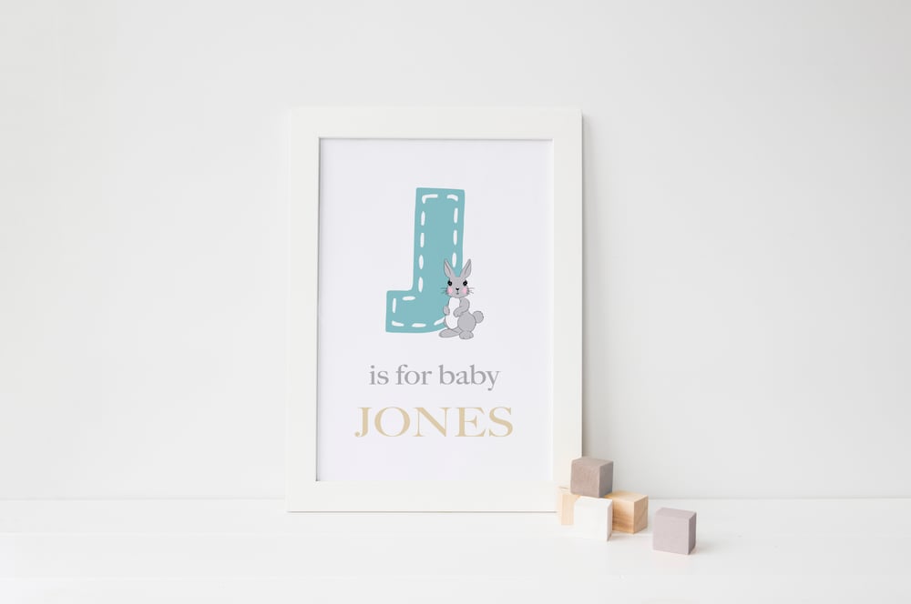 Image of Personalised Initial Print - Bunny