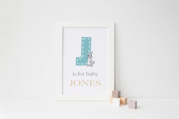 Image of Personalised Initial Print - Bunny