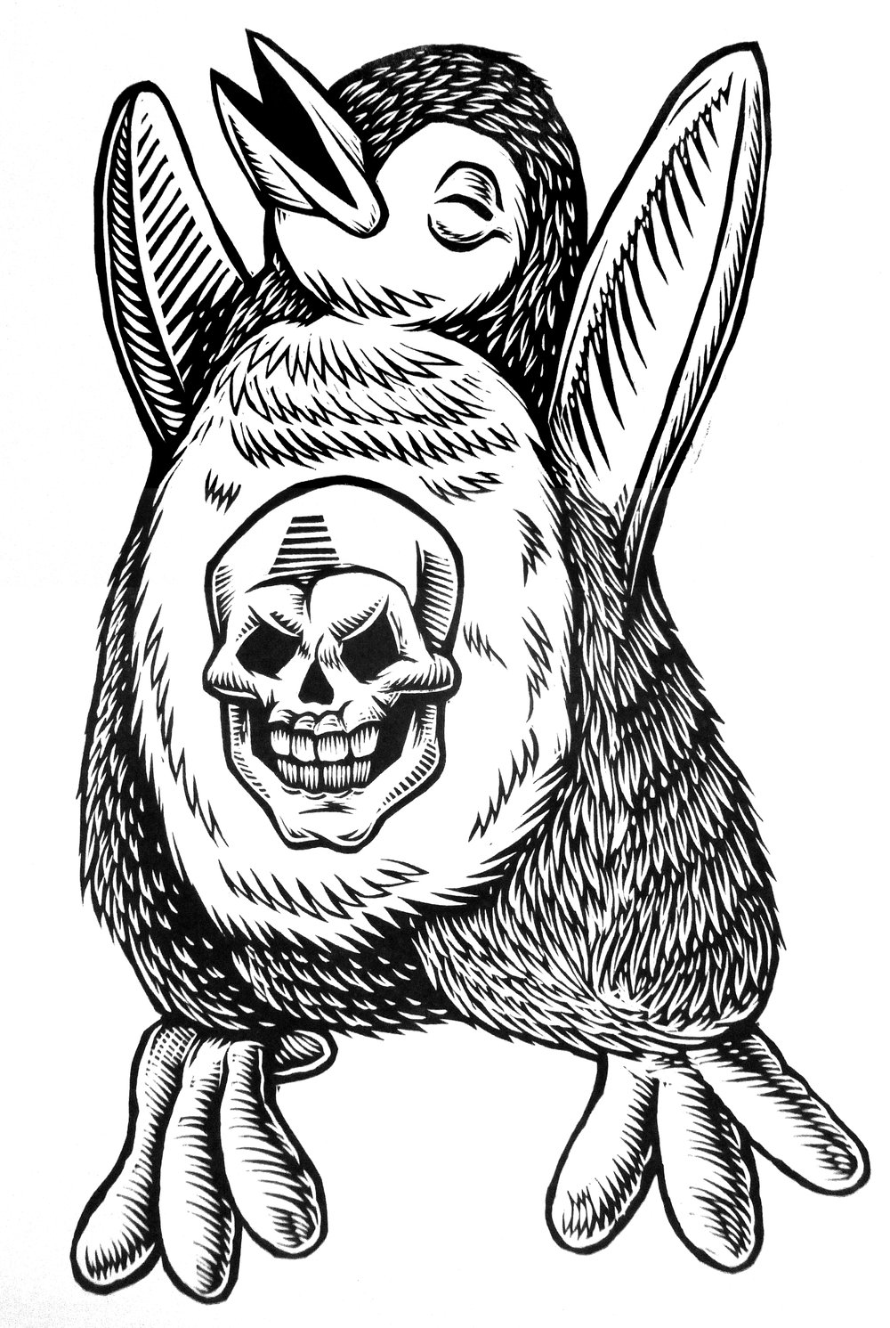 Skull Penguin T-shirt (A2)**FREE SHIPPING**