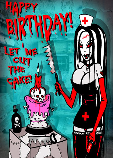 Happy Birthday Nurse Greeting Card Toxictoons