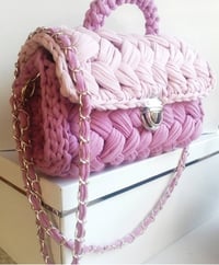 Image 3 of Crochet purses with a handle and chains .