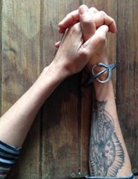 Image 1 of THE KHALEESI BANGLE 'FORKED TONGUE' STERLING SILVER