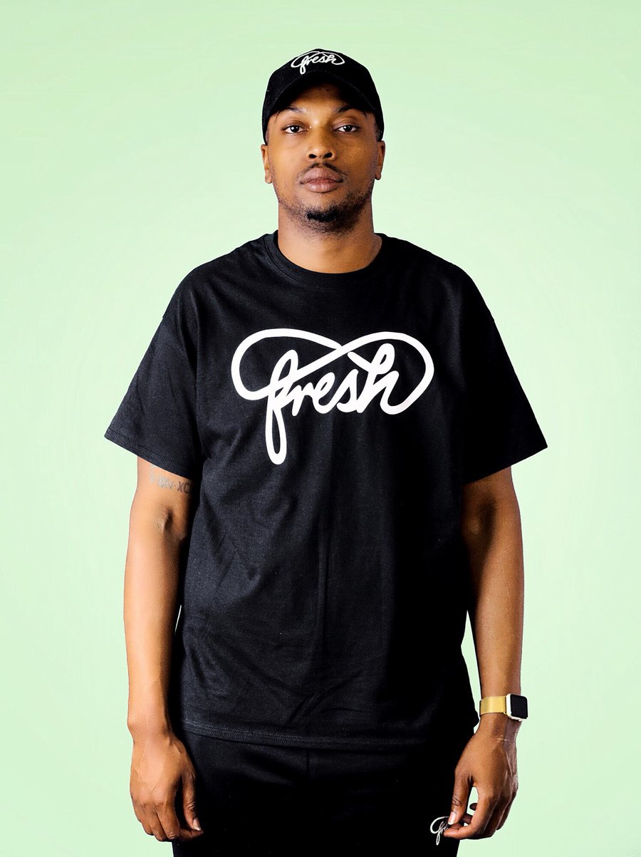 Image of classic logo tee in black "the original"